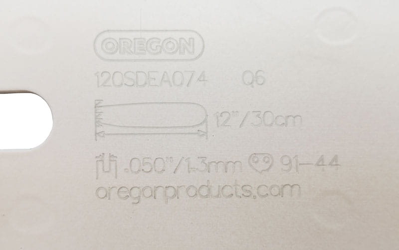 Oznaczenia na prowadnicy Oregon 120SDEA074